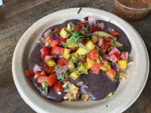 Black bean & mango rice at Chisme Cantina in San Francisco