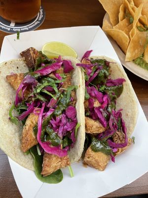 Yummy jackfruit tacos  at Chisme Cantina in San Francisco