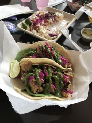Cauliflower ceviche and jackfruit tacos at Chisme Cantina in San Francisco