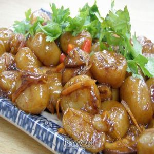 Hakka Abacus (vegetarian version, stry-fry with mushroom and carrot shreds) @ SGD$4  at Piao Xiang Vegetarian Restaurant - Fortune Centre in Central Singapore