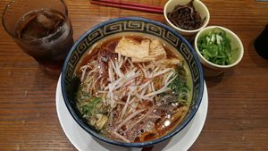 Vegan ramen at Kyushu Jangara Ramen - Seibu Ikebukuro in Tokyo