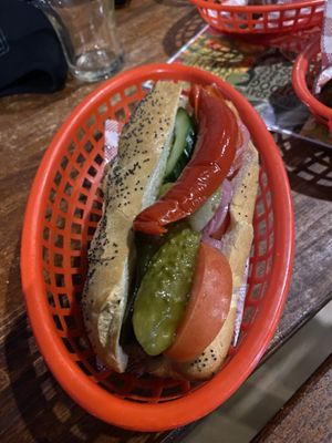 Chicago Dog (vegan option) at Tippler's Tap in South Brisbane