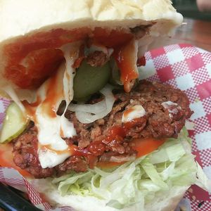 Vegan cheese burgers  at Tippler's Tap in South Brisbane