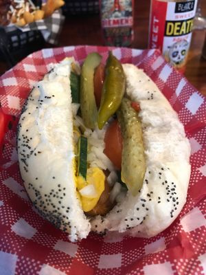 Vegan Chicago Hot Dog at Tippler's Tap in South Brisbane