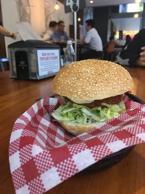 Vegan chicken burger  at Tippler's Tap in South Brisbane