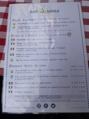 Menu at Bgigi in Bergamo