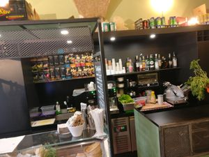 Another photo behind the counter inside. There are also tables inside and outside. at Bgigi in Bergamo