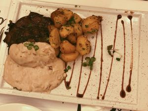flame grilled portobello steak  at Love in Kuwait City