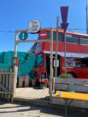 Exterior and entrance at The Bus Cafe in Margate