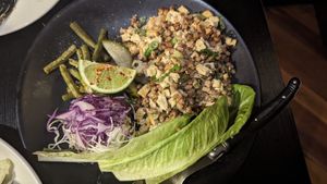 Tofu larb $25.00 at Green Man's Arms in Carlton