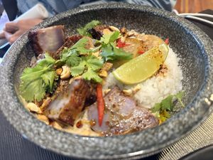 Masama curry on ricee #Veganuary at Green Man's Arms in Carlton