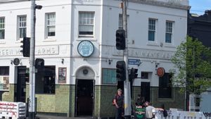 Easy to find, located at an intersection at Green Man's Arms in Carlton