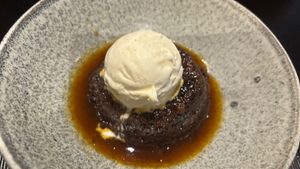 Sticky date pudding  at Green Man's Arms in Carlton