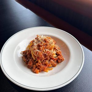 Shiitake bolognese linguine at Green Man's Arms in Carlton
