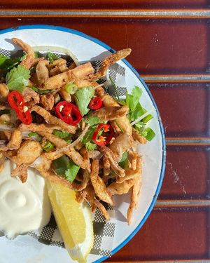 King oyster calamari at Green Man's Arms in Carlton