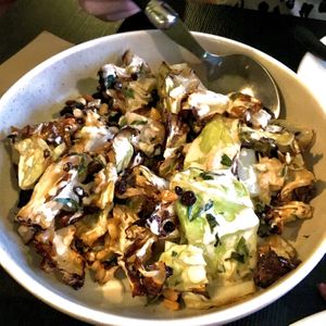 GRILLED CABBAGE
pickled currants, tarragon, pine nut tahini at Green Man's Arms in Carlton