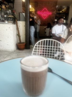 Vegan cacao latte  at Republique of Coffee in Paris