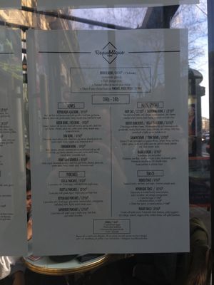 Menu english  at Republique of Coffee in Paris