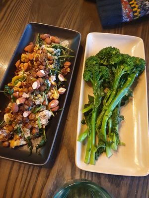 The incredible warm moroccan salad and broccolini side at Atticus Finch in Rotorua