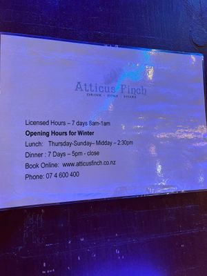  at Atticus Finch in Rotorua