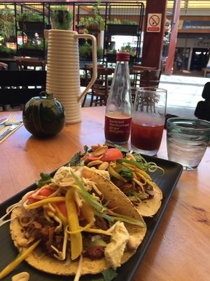 Jackfruit tacos with cashew cream cheese at Atticus Finch in Rotorua