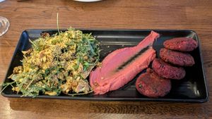 Beetroot and black bean with Moroccan cauliflower at Atticus Finch in Rotorua