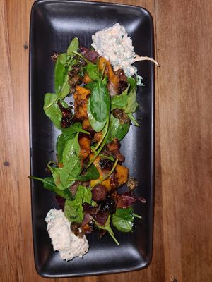 Spice roasted pumpkin salad so good at Atticus Finch in Rotorua