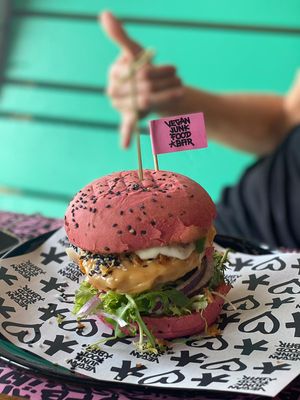 Chicken burger  at Vegan Junk Food Bar - De Pijp in Amsterdam