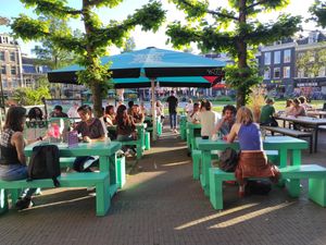 Outside seatings at Vegan Junk Food Bar - De Pijp in Amsterdam