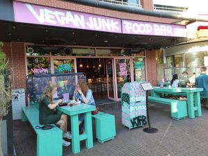 Front of the restaurant at Vegan Junk Food Bar - De Pijp in Amsterdam