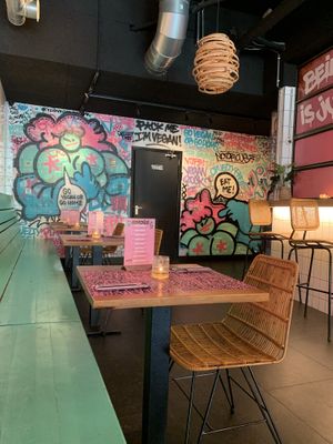 indoor seating  at Vegan Junk Food Bar - De Pijp in Amsterdam