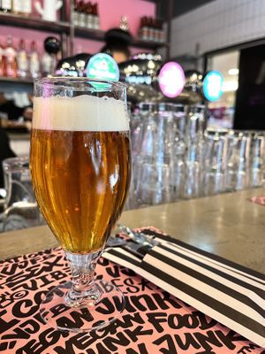 Vegan Unicorn pale ale at the bar   at Vegan Junk Food Bar - De Pijp in Amsterdam