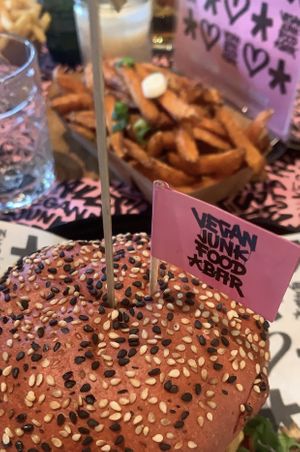 The Daddy Burger. at Vegan Junk Food Bar - De Pijp in Amsterdam