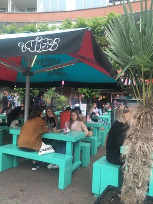 Terrace at Vegan Junk Food Bar - De Pijp in Amsterdam