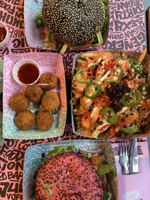 Loaded fries and Thai peanut balls  at Vegan Junk Food Bar - De Pijp in Amsterdam