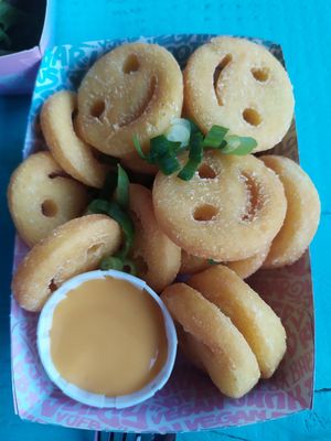 Smiley fries at Vegan Junk Food Bar - De Pijp in Amsterdam