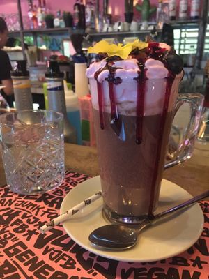 Hot chocolade shake  at Vegan Junk Food Bar - De Pijp in Amsterdam