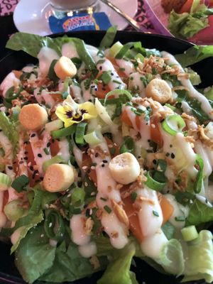 ceasar with salmon  at Vegan Junk Food Bar - De Pijp in Amsterdam