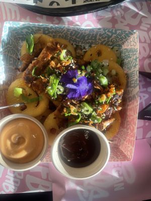 BBQ Ribs and smile fries   at Vegan Junk Food Bar - De Pijp in Amsterdam