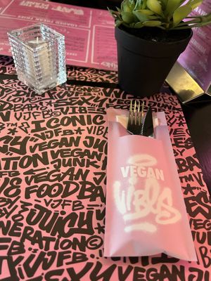 table setting  at Vegan Junk Food Bar - De Pijp in Amsterdam