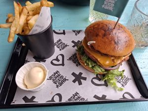 Double Cheezy Smash Burger at Vegan Junk Food Bar - De Pijp in Amsterdam