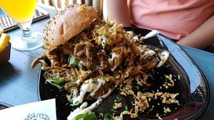 Shawarma burger at Vegan Junk Food Bar - De Pijp in Amsterdam