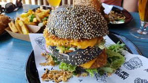 Chicken burger at Vegan Junk Food Bar - De Pijp in Amsterdam