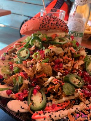 Pink shawarma at Vegan Junk Food Bar - De Pijp in Amsterdam