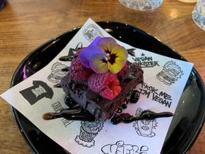 Amazing brownie at Vegan Junk Food Bar - De Pijp in Amsterdam