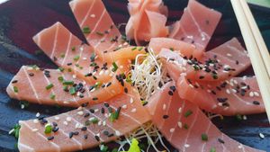 VEGAN SASHIMI at Vegan Junk Food Bar - De Pijp in Amsterdam