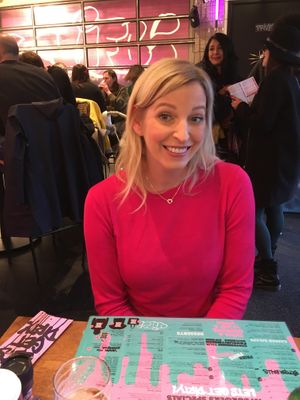 Lindsay, spoilt for choice 😬 at Vegan Junk Food Bar - De Pijp in Amsterdam