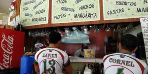 Kitchen window at Tres Amigos Mexican Cantina in Boracay
