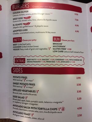 English menu 2 at B.GOOD in Nuremberg