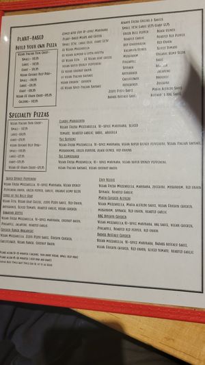 Menu at The Pizza Patio in Flagstaff